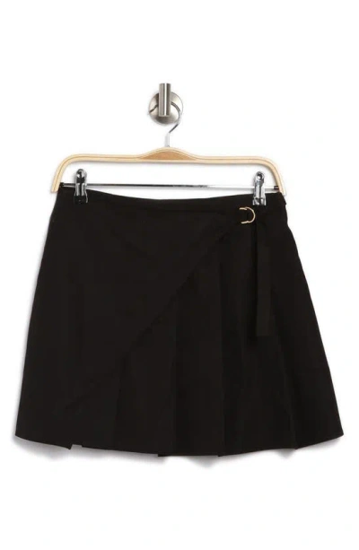 19 Cooper Pleated Wrap Miniskirt In Black