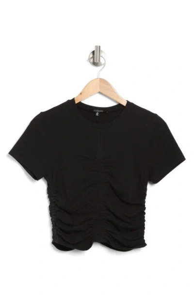 19 Cooper Ruched Knit Top In Black