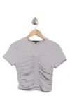 19 Cooper Ruched Knit Top In Light Grey