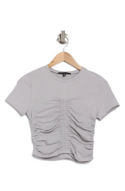 19 Cooper Ruched Knit Top In Gray