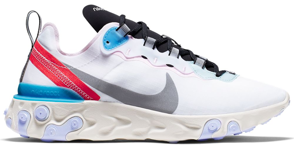 Pre Owned Nike React Element 55 Blue Hero W In White Silver Phantom Blue Hero Red Orbit Half Blue Modesens