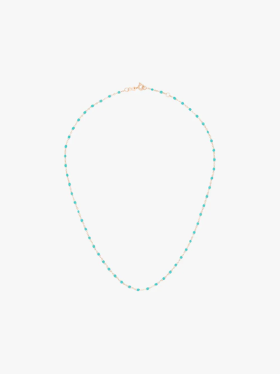 Gigi Clozeau 18kt Rose Gold Turquoise Beaded Necklace In Rose Gold/turquoise