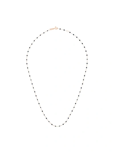 Gigi Clozeau 18k Rose Gold 45 Cm Beaded Necklace In Rose Gold/blue