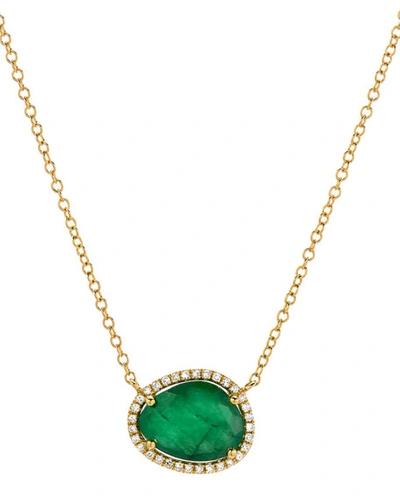 Zoe Lev Jewelry 14k Yellow Gold Diamond And Emerald Necklace