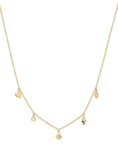Zoe Lev Jewelry 14k Gold And Diamond Charm Necklace