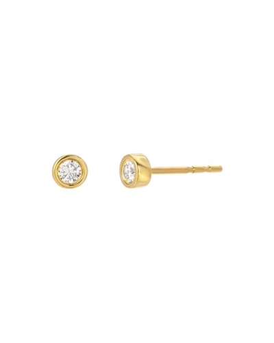 Zoe Lev Jewelry 14k Yellow Gold Bezel Diamond Stud Earrings