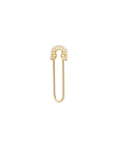 Zoe Lev Jewelry Diamond Safety Pin Earring, Single In Gold