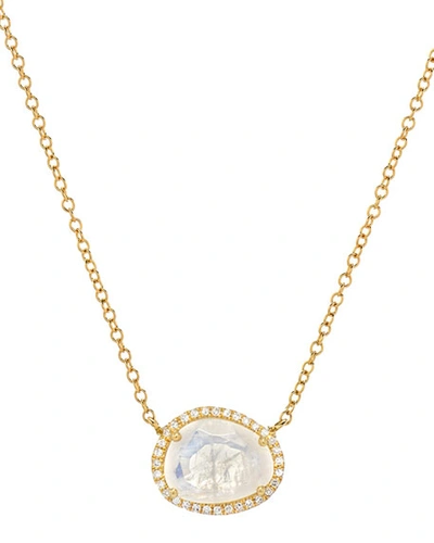Zoe Lev Jewelry Diamond And Moonstone Necklace In Gold