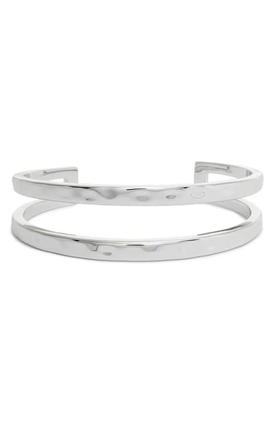 Kendra Scott Zorte Double-band Cuff Bracelet, Size S/m In Silver