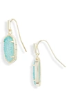 Kendra Scott Lee Earrings In 14k Plated Brass In Gold Bright Aqua Drusy