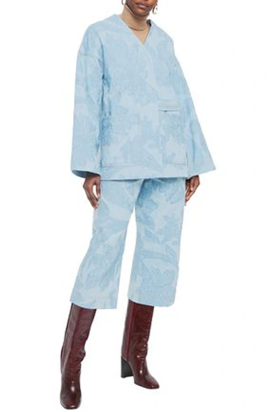 Acne Studios Texel Cropped Embroidered Denim Wide-leg Trousers