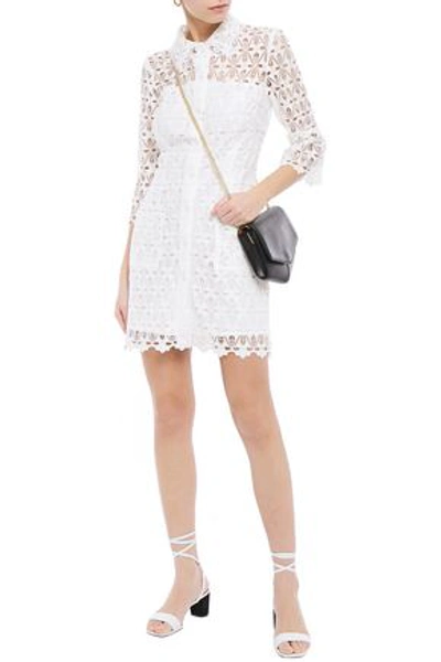 Sandro Lauretta Guipure Lace Mini Shirt Dress In White | ModeSens