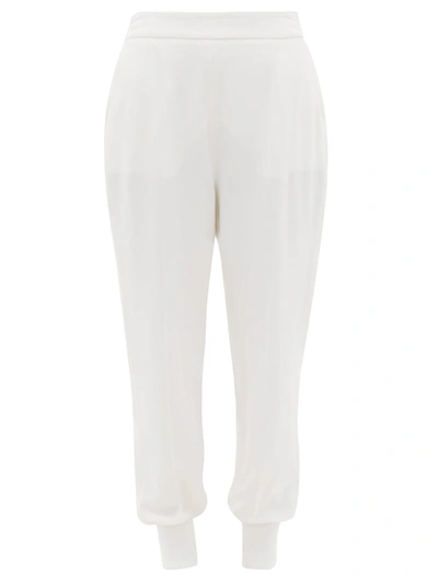 Stella Mccartney Alicia Zip-detailed Faux Leather Track Pants In Ivory