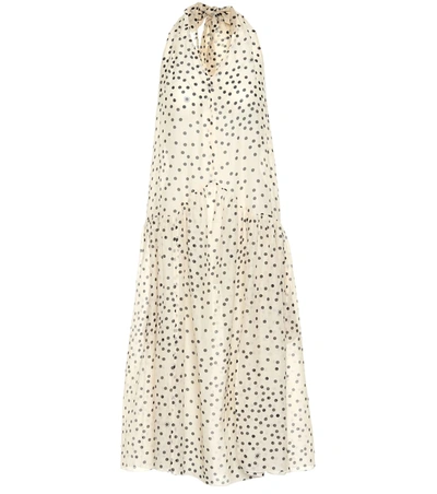 Stella Mccartney Printed Cotton And Silk-blend Mousseline Halterneck Coverup In White