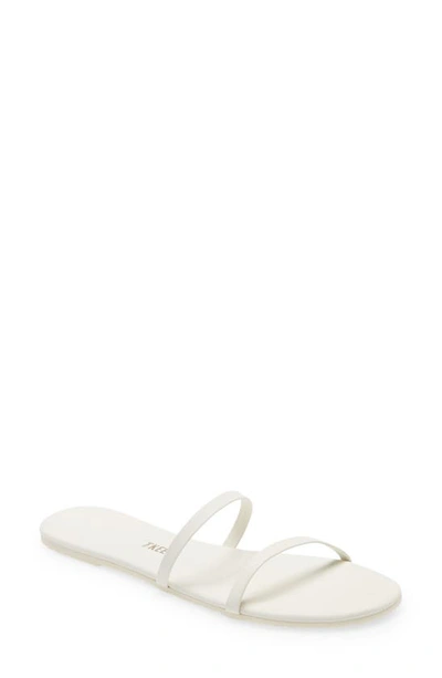 Tkees Gemma Leather Flat Sandals In White