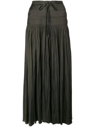 Ulla Johnson High Waisted Pleated Skirt In Green