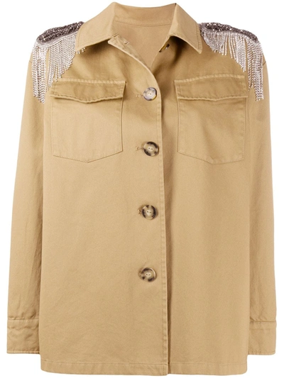 Pinko Embellished Field Jacket In Neutrals