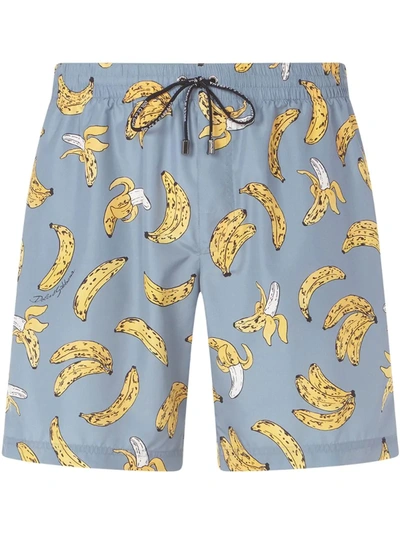 Dolce & Gabbana Medium Swimming Trunks In Banana Print In Blue
