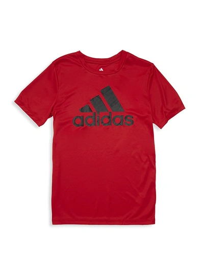 Adidas Originals Kids' Adidas Big Boys Short Sleeve Aeroready Performance Logo T-shirt In Scarlet