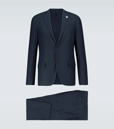 Lardini Easy Wear Slim-fit Travel Suit In Blue
