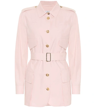 Max Mara Orfeo Cotton Twill Safari Jacket In Light Pink