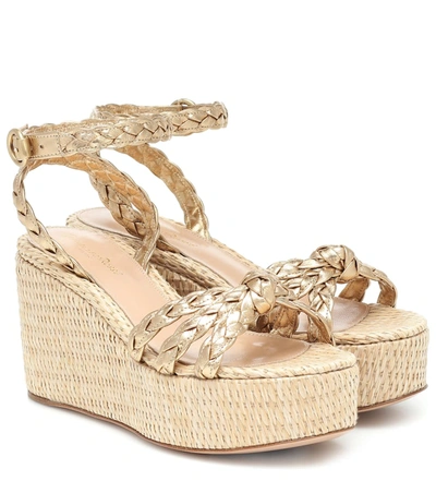 Gianvito Rossi Kea Leather Platform Sandals In Gold