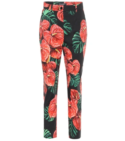 Dolce & Gabbana Floral High-rise Straight Pants In Multicoloured