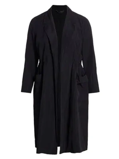 Marina Rinaldi Teorema Notch-lapel Raincoat In Black