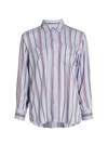 Joie Lidelle Striped Button-up Shirt In Porcelain