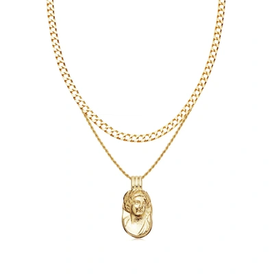 Missoma Large Cameo Necklace Set 18ct Gold Plated