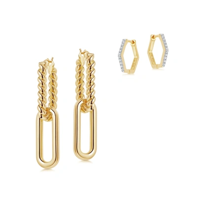 Missoma Gold Radial Ovate Hoops Earring Set