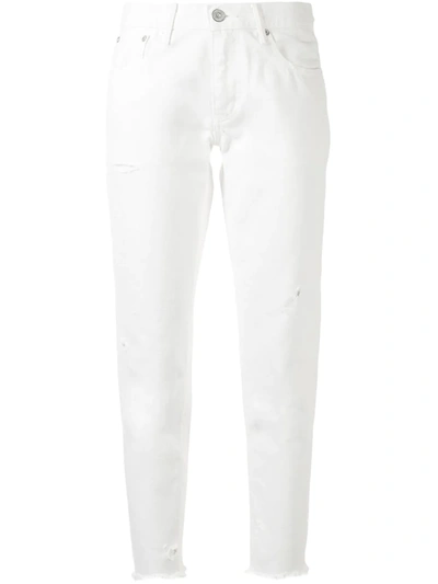 Moussy Vintage Kelley Distressed Tapered Crop Jeans In White