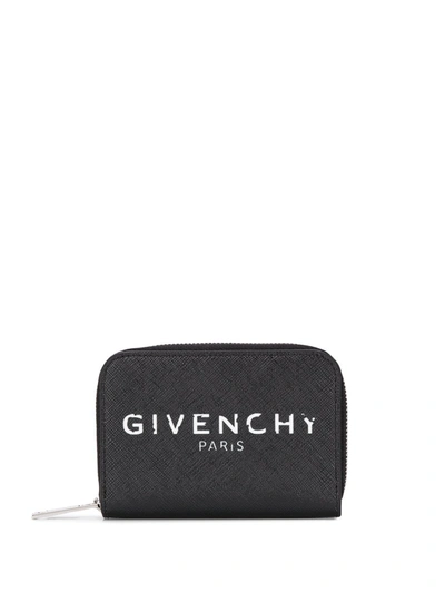 Givenchy Printed Logo Mini Zip Wallet In Black