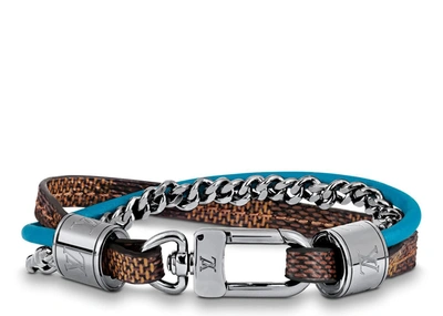 Pre-owned Lv Treble Bracelet Damier Ebene Turquoise