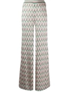 Missoni Knit Wide Leg Trousers In Pink