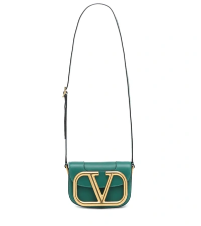 Valentino Garavani Small Supervee Calfskin Leather Shoulder Bag In Green