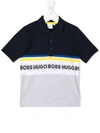 Hugo Boss Kids' Colour-block Polo Shirt In Blue