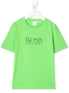 Hugo Boss Kids' Printed Logo T-shirt In Green