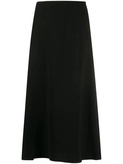 Theory High-waisted A-line Midi Skirt In Black