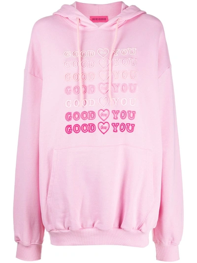 Ireneisgood Goodforyou Embroidered Cotton Hoodie In Pink