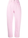Ireneisgood High-rise Tapered Jeans In Pink
