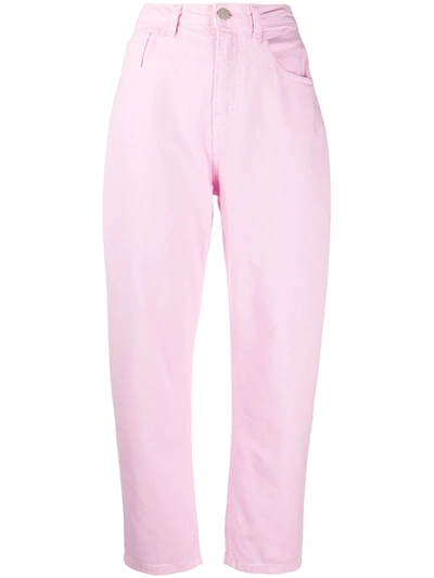 Ireneisgood High-rise Tapered Jeans In Pink