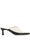 Wandler Pointed Kitten Heel Mules In Neutrals