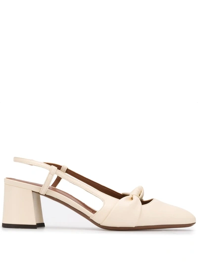L'autre Chose 60mm Front Knot Heel Pumps In Neutrals