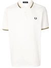 Fred Perry M3600 Polo Originale Con Doppia Riga Su Colletto E Bordo Manica E Logo Ricamato In White