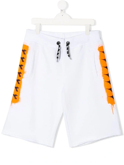 Diadora Junior Kids' Panelled Track Shorts In White