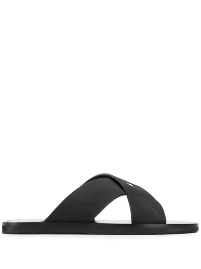 Jil Sander Cross-strap Sandals In Black
