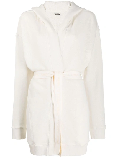 Pinko Belted Hoodie In White