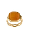 Goossens Square Cabochons Ring In Orange