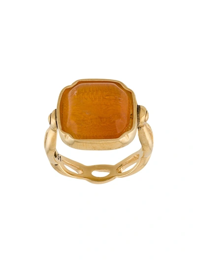Goossens Square Cabochons Ring In Orange